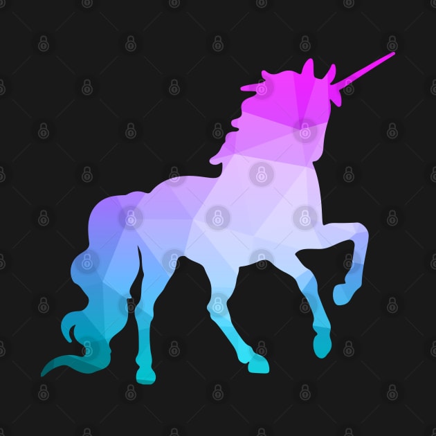 Abstract Unicorn Blue Pink by Shawnsonart