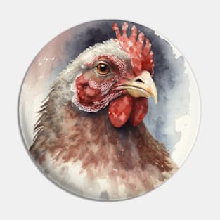 Water colour hen Pin