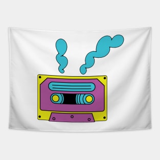 Retro Music Cassette Tape Graffiti Art Tapestry