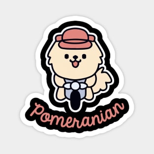 Pomeranian Dog Vintage Biker Dog Owner Retro Funny Dog Magnet