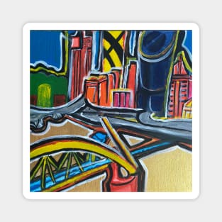 Brisbane City - A Colourful Painting Magnet