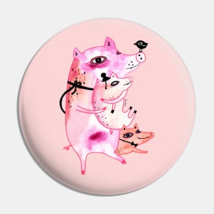 Three and Free little pigs Pin