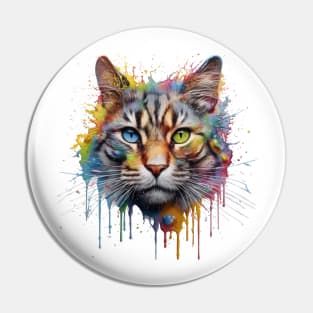 Cat Splash Art: Playful Fantasy Portrait #1 Pin