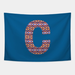 Monogram Letter C- geometric pattern Tapestry