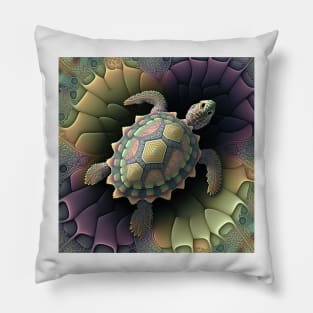 A Fractal Design in A Snowflake Motif Pillow