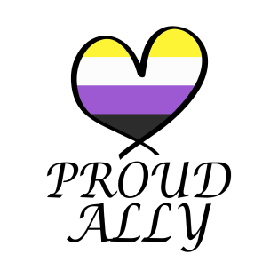 Proud Ally LGBT Gay Pride Month Nonbinary Flag T-Shirt