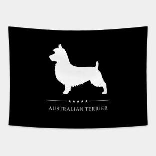 Australian Terrier Dog White Silhouette Tapestry