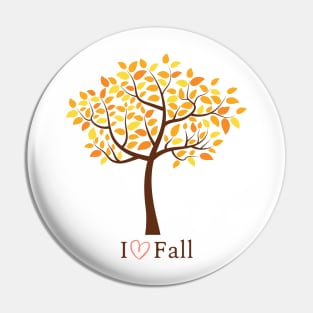 I Love Fall Autumn Design Pin