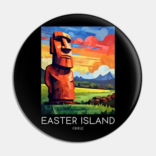 A Pop Art Travel Print of Easter Island - Chile Pin