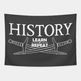 History: Learn or Repeat daggers white Tapestry