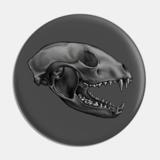 Raccoon Skull B&W Pin