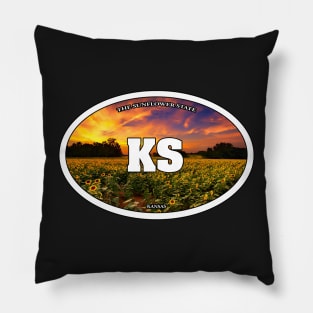 Kansas Sunflower Travel Sticker Pillow