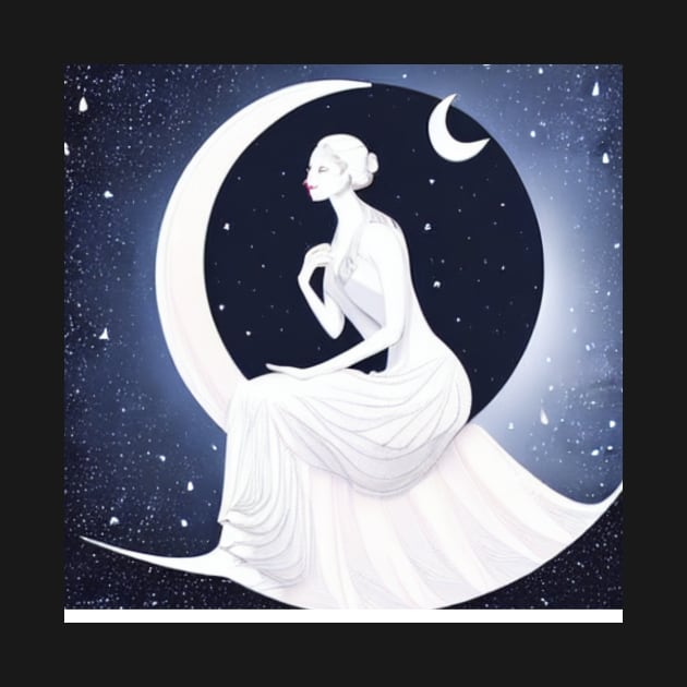 Beautiful design of moon goddess & moon by ViralAlpha