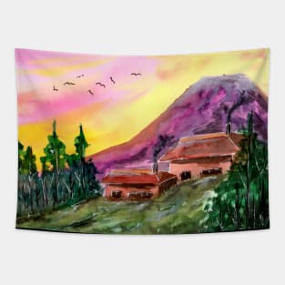 Purple Mountain Sunset Tapestry