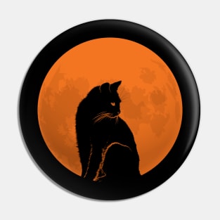 Black Cat and Full Moon Pin