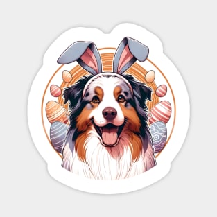 Australian Shepherd with Bunny Ears Easter Celebration Magnet