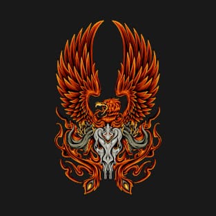 phoenix illustration with skull T-Shirt