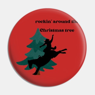 Rockin' Around the Christmas Tree Rodeo Cowboy Pin