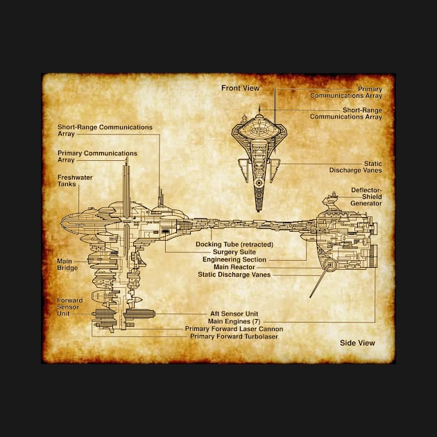 Medical Frigate Parchment Blueprint by Starbase79