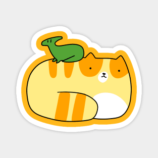 Little Hadrosaurid and Tabby Cat Magnet