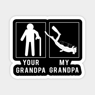 diving your grandpa my grandpa tee for your grandson granddaughter Magnet