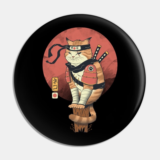 Shinobi Cat Pin by Vincent Trinidad Art