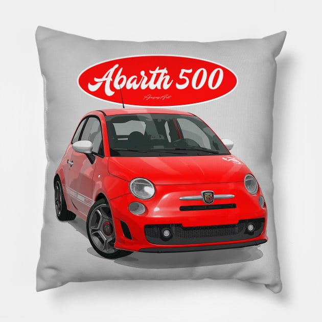 ABARTH 500 Red Scorpion Pillow by PjesusArt