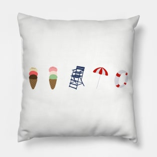 Summer beach icons Pillow