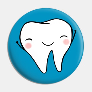 Happy Tooth (blue) Pin