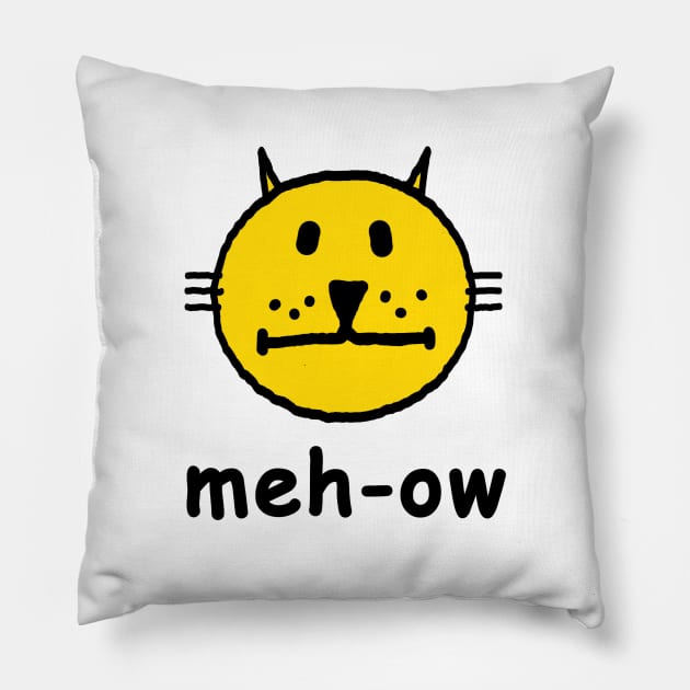 meh-ow Pillow by RawSunArt