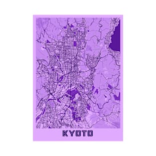 Kyoto - Japan Lavender City Map T-Shirt