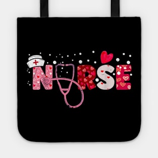 Hearts Stethoscope Nurse Happy Valentine's Day Tote