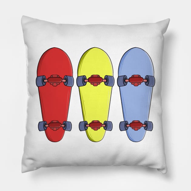 Colorful Skateboards Pillow by DiegoCarvalho