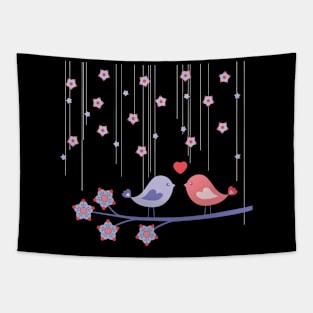 Love birds under the stars Tapestry