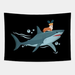 Aquadog Corgi - King of the Sea Tapestry