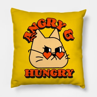 Angry and hungry cat Pillow