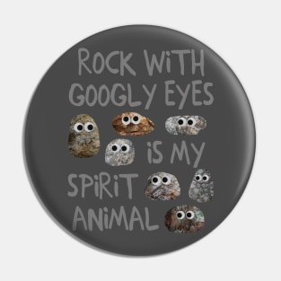 Rock with Googly Eyes Pin