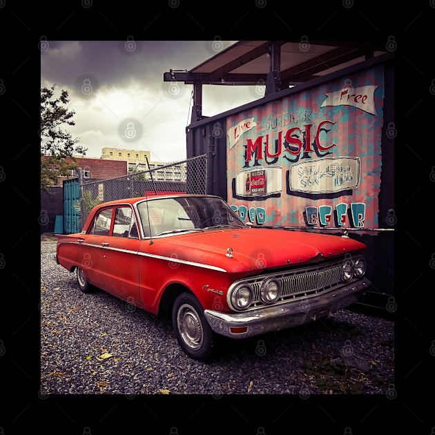 Vintage Red Car Long Island City Queens NYC by eleonoraingrid