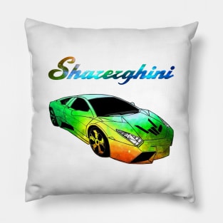 sharerghini, sharerghini merch,sharerghini Green rainbow Pillow