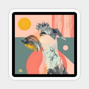 Retro Scottish Deerhound: Pastel Pup Revival Magnet