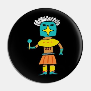 Hopi Doll Blue Star Kachina Pin