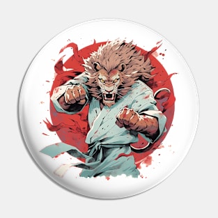 karate lion Pin