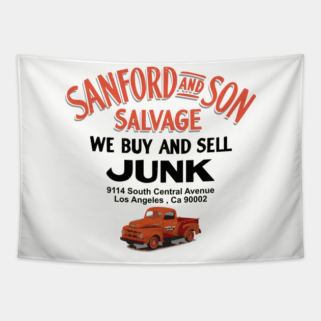 Sanford & Son Salvage Sign Tapestry by Alema Art