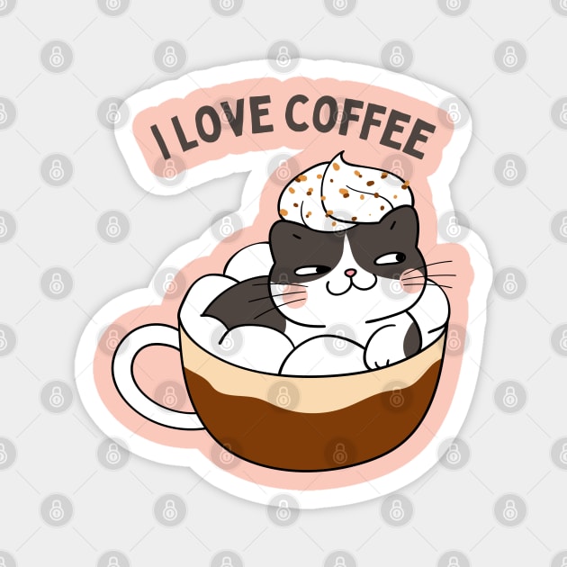 I love Coffee First Sleepy cat I need coffee addict This Girl Runs On Caffeine And Sarcasm Magnet by BoogieCreates