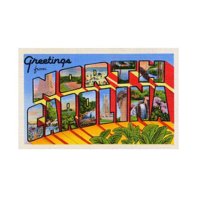 Greetings From North Carolina Vintage Large Letter Postcard Vintage Postcards Pin Teepublic Au