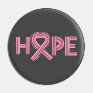 Hope Cancer Pink Ribbon Pin