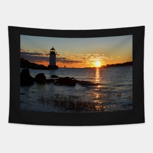 Fort Pickering Lighthouse Winter Island Salem MA Sunrise Tapestry