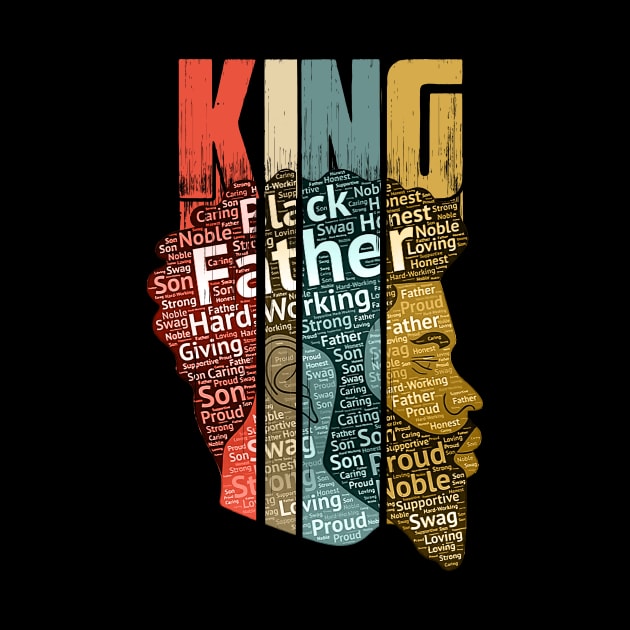 Black King T-Shirt for Boys Men History Month Africa Tribal by webster