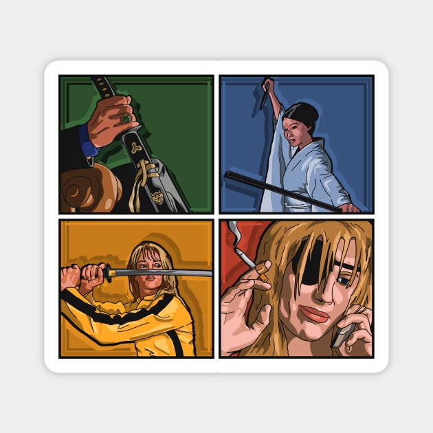 Kill Bill Panels (no Title) Magnet by SpareFilm