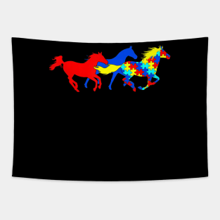 Autism Awareness Different Horses Tapestry